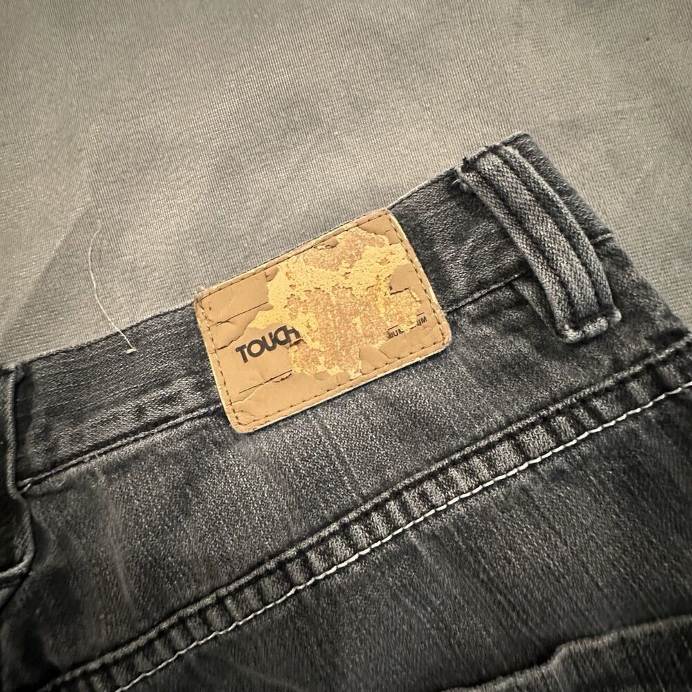 Vintage Jean Shorts Baggy Skater Streetwear Hip Hop Y2K Black Denim Faded - Picture 10 of 11